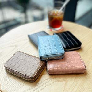ミニ財布 カードケース コインケース じゃばら コイン ラウンドファスナー 磁気防止 レディース 大容量 お札が折れない クロコ調 クリスマスプレゼント 化粧箱入