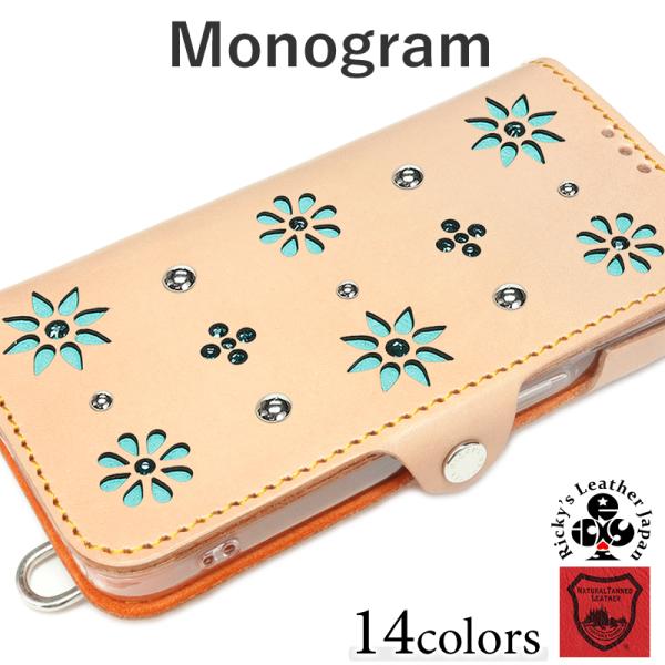 モノグラム 手帳型 ケース　14色 iPhone GooglePixel Xperia Galaxy...