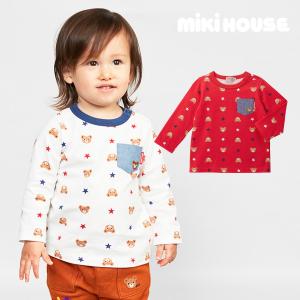 セール30%OFF！ミキハウス プッチ＆うさこ 顔ドン 長袖Tシャツ(90
