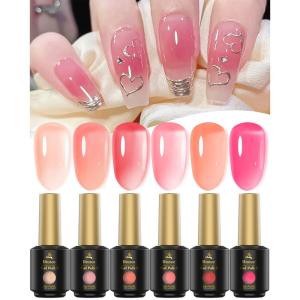 Biutee カラーネイルジェル ピンクジェル 6色 8ml 透け感あり クリアピンク系 桜色 UV/LED対応 花のようにカラージェル 夏｜ricoroco65