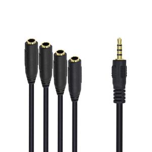 Poyiccot 3.5mm 四極 AUXオーディオ分配ケーブル,4極3.5mm TRRS ステレオオーディオ(オス)⇔3.5mmステレオ(｜ricoroco65