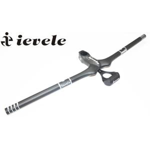 ieveleフラットバー+マウント2点セット ステム一体式ストレートバー カーボンフラットバー マウ...