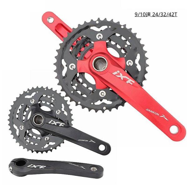 MTB用 クランクセット 一体型中空 24-32-42T 30速 チェーンホイール マウンテンバイク...