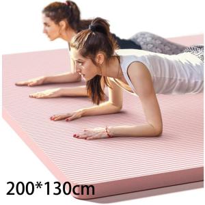 エクササイズマット 200*130cm ヨガマット ピラティス 体操マット 防音 厚手 ダンスマット トレーニングマット 筋トレ フィットネス 衝撃吸収 滑り止め rygt15