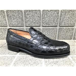 【メンズ】F.LLI Giacometti / フラテッリ ジャコメッティ FG543 ローファー FIANCO COCCO NERO カイマンワニ ブラック｜Rifare Yahoo!ショップ