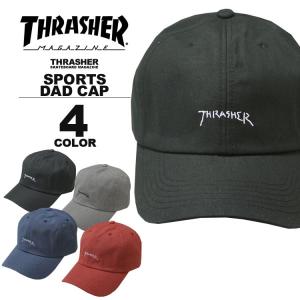 スラッシャー THRASHER GOMZ LOGO SPORTS CAP Dad HAT キャップ 帽子 ブラック 黒 ネイビー グレー レッド 赤 カーブキャップ ローキャップ メンズ レディース