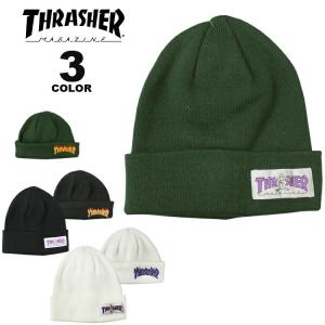 (公式） スラッシャー ビーニー ニット帽 THRASHER GONZ HOMETOWN 2WAY KNIT BEANIE CAP ニットキャップ コットン サマー ショートビーニー メンズ レディース｜rifflepage