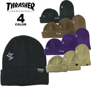 (公式） スラッシャー ビーニー ニット帽 THRASHER GONZ SAD 3WAY KNIT BEANIE CAP ニットキャップ ショートビーニー カフビーニー ロングビーニー メンズ｜rifflepage