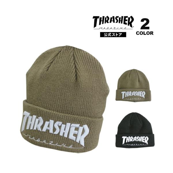 スラッシャー ビーニー ニット帽 THRASHER MAG LOGO YOUTH KNIT BEAN...