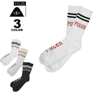 ポーラー ソックス 靴下 POLeR FURRY FONT SKATE SOCKS メンズフリー 全3色｜rifflepage