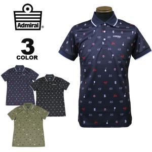 SALE アドミラル ゴルフ ポロシャツ Admiral GOLF ALLOVER PRINT POLO SHIRTS 半袖ポロ 全3色 M-LL 吸水速乾 UVカット ストレッチ メンズ アウトレット｜rifflepage