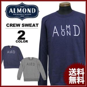 SALE Almond Surfboards & Design SIDESTACK LOGO PULLOVER CREW SWEAT アーモンドサーフボードデザイン クルースエット トレーナー グレー ネイビー｜rifflepage