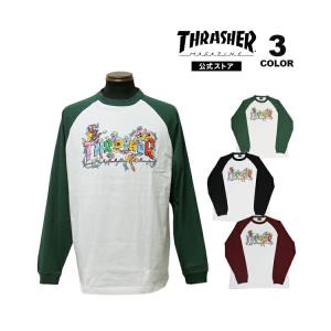 【SALE】アウトレット スラッシャー Tシャツ ロンティ THRASHER Devils Music Raglan L/S T-SHIRTS ラグラン ロンTEE 長袖 メンズ レディース ユニセックス｜rifflepage