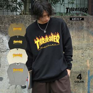 【SALE】アウトレット (公式） スラッシャー トレーナー THRASHER FLAME CREW SWEAT クルー スウェット メンズ レディース ユニセックス 裏毛 全4色 S-XXL｜rifflepage