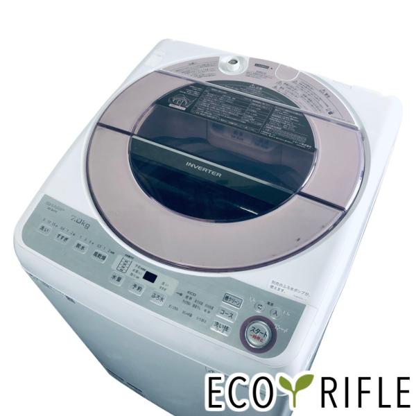 洗濯機 中古 シャープ SHARP ES-GV7C-P 2018年製 7.0kg ピンク 送風 乾燥...
