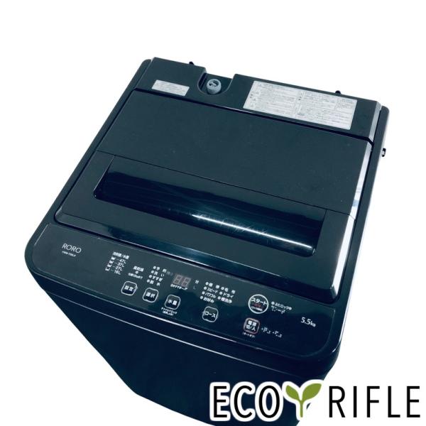 洗濯機 中古 RORO YWM-T55LK 2024年製 5.5kg ブラック 送風 乾燥機能付き ...