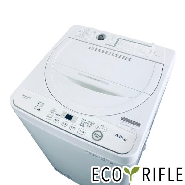 洗濯機 中古 シャープ SHARP ES-GE5G-W 2023年製 5.5kg ホワイト 送風 乾...