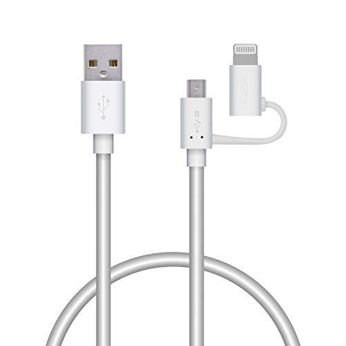 エレコム スマートフォン用USBケーブル 2in1 microUSB+Lightning 0.3m ...