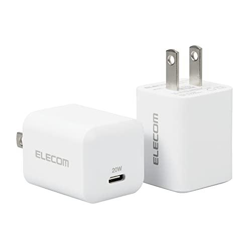 エレコム 充電器 2個セット USB-C コンセント USB PD対応 20W Type-C ×1ポ...