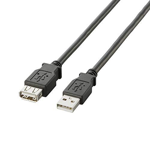 エレコム USB延長ケーブル USB2.0 A-Aメスタイプ 0.5m ブラック U2C-E05BK