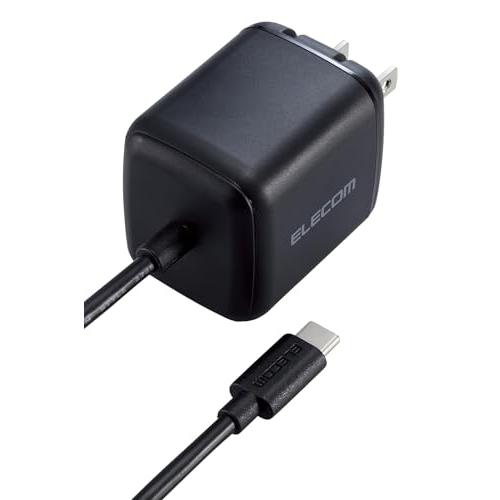 エレコム 充電器 Type-C 65W USB PD対応 USB-C ケーブル一体型 2m 折りたた...