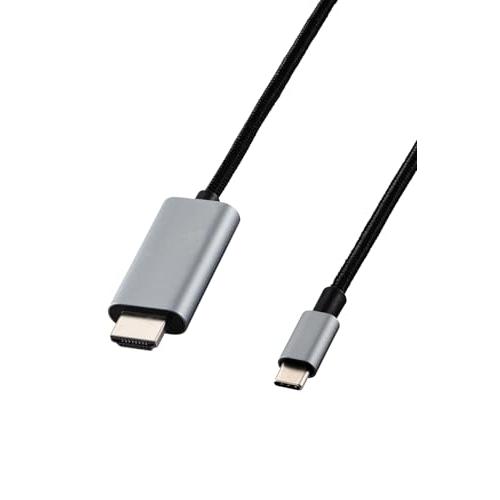 エレコム usb c - HDMI 変換ケーブル 4K/30Hz ナイロンメッシュ 高耐久 マルチデ...