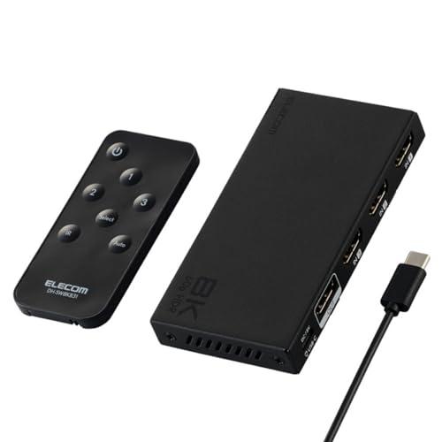 エレコム HDMI 切替器 8K 60Hz 3入力1出力 リモコン付き 【自動・手動切替が選べる】 ...