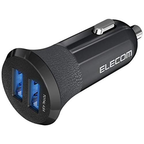 エレコム カーチャージャー シガーソケット 24W (1ポート最大12W) USB-A ×2 【 i...