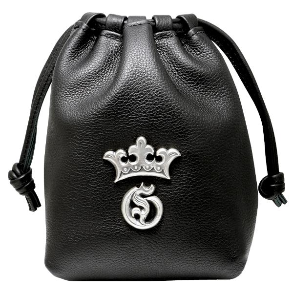 ガボラトリー GABORATORY G&amp;クラウンピンズバッファローレザードローストリングバッグ(S)...