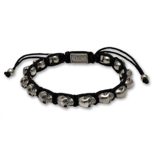 キングベイビー/KING BABY ブレスレット ブラック マクラメ ブレスレット w/アロイ スカ...