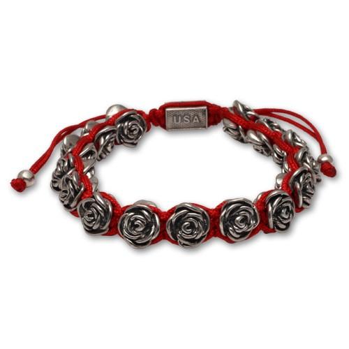 キングベイビー/KING BABY ブレスレット レッド マクラメ ブレスレット w/アロイ ローズ