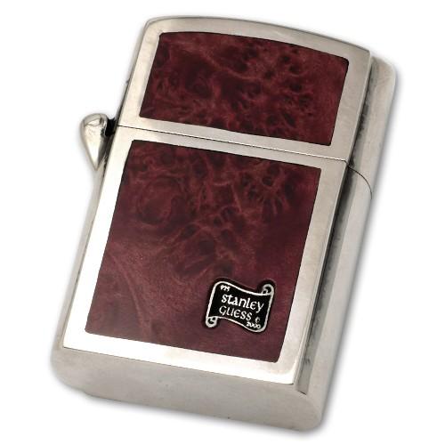 スタンリーゲス/Stanley Guess ジッポライター ラージダブルサイドウッドインレイドw/ロ...