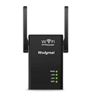 Wodgreat WiFi 黒 リレー 無線 LAN ブースター 信号 増幅器 2.4GHz 300...
