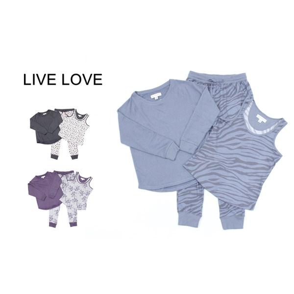 送料無料 アウトレット LIVE LOVE レディース ルームウェア  ラウンジ3点セット 長袖  ...