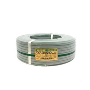 電線 VVFケーブル 2.0mm3芯【004】 灰色 VVF2.0×3C×100m : 電材