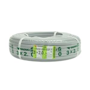 矢崎 ソフトEM 600V EEF/F 3c×2.0mm 100m 灰 2.0mm×3芯