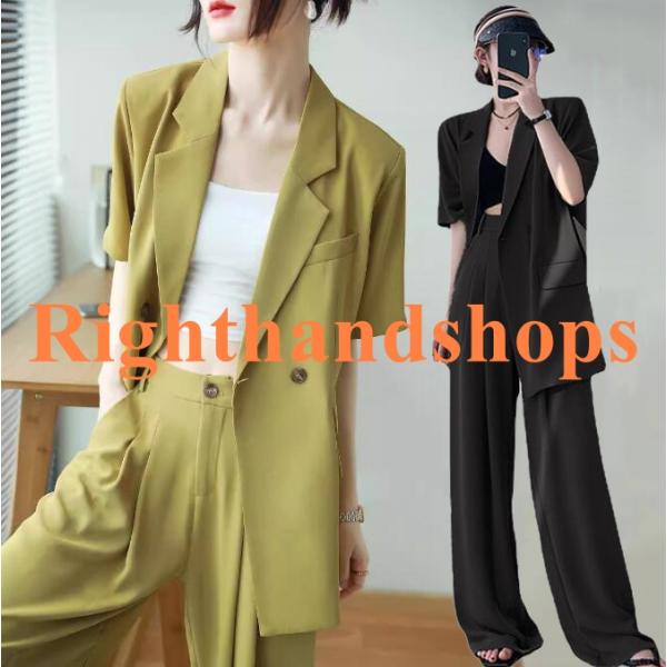 【新品セール】カジュアルスーツ パンツスーツ 可愛い ゆったり 体型カバー セレモニースーツ キャリ...