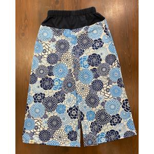 ほにや　美楽流パンツ　新菊丸　ブルー　丈ロングサイズ　丈90ｃｍ　総柄パンツ　花柄　楽ちん　ウエスト...