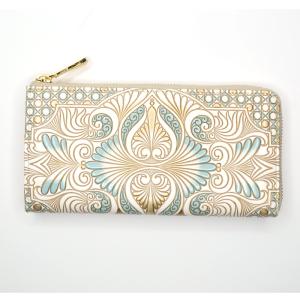 文庫屋大関 L字ファスナー長財布 錦紗緑 長財布 文庫革 使い易い F財布