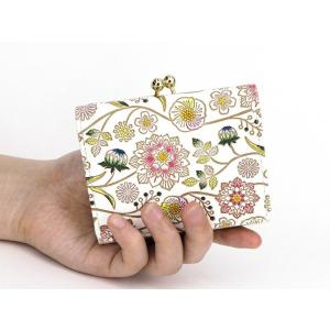 文庫屋大関 三つ折ミニ財布 黄金のタピ 金唐柄 がま口 札入れ 財布