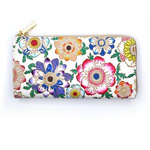 文庫屋大関 L字ファスナー長財布 錦紗緑 長財布 文庫革 使い易い F財布