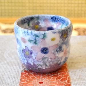 工房ゆずりは 福々碗 緑彩花畑 瀬戸焼 花柄 優しい感性 女性だけの工房