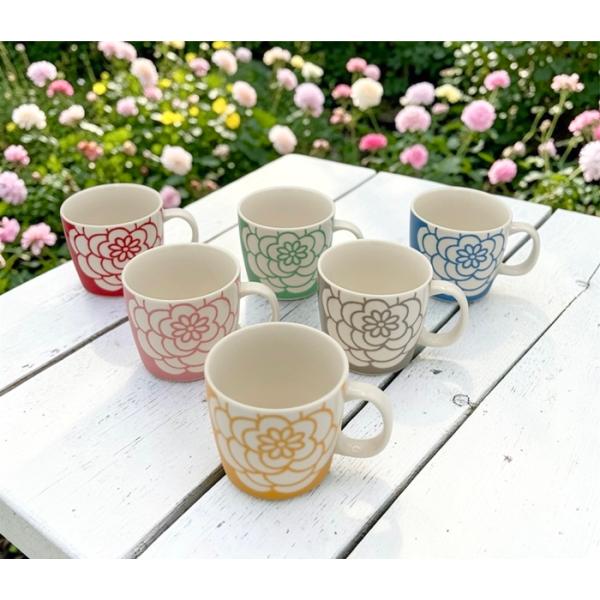 ほにや　マグカップ　ぽんぽん菊　白菊　花柄　優しい感性　可憐　マグ　プリント菊柄　honiya  H...