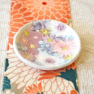 工房ゆずりは おしゃれ鉢 色彩花 瀬戸焼 花柄 女性だけの工房 手描き