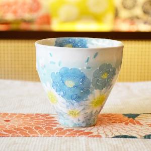 工房ゆずりは 湯呑茶碗 花かざり 瀬戸焼 花柄 優しい感性 女性だけの