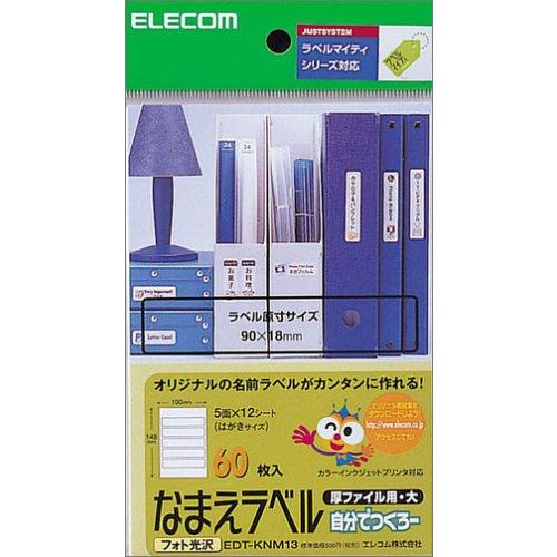 エレコム ラベルシール はがきサイズ 光沢 なまえ ファイル用 60枚 5面×12シート EDT-K...