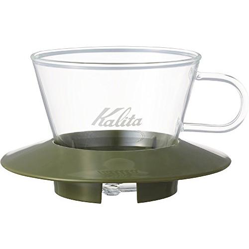 カリタ(Kalita) コーヒー ドリッパー ウェーブシリーズ ガラス製 1~2人用 アーミーグリー...