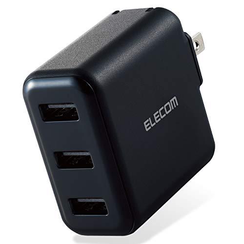 エレコム(ELECOM) USB コンセント 充電器 合計18W Type-A×3  iPhone ...