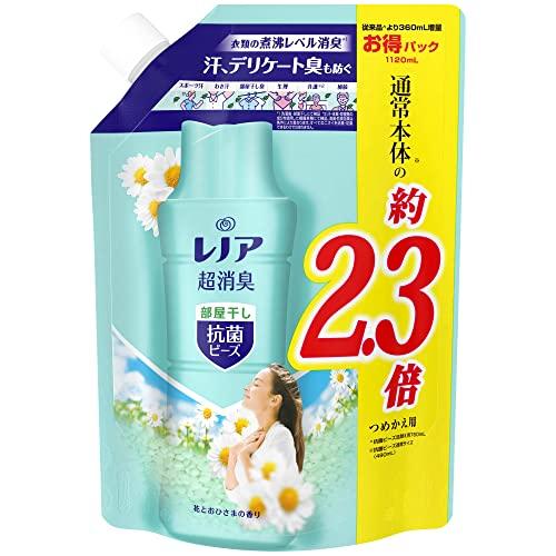 レノア超消臭抗菌ビーズ部屋干し 花とおひさまの香りつめかえ用特大 1120mL