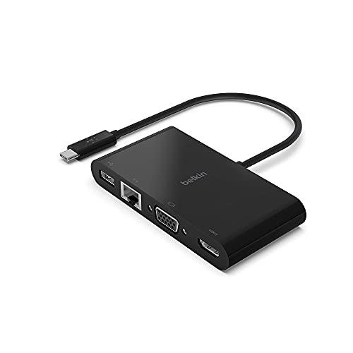 Belkin USB-C マルチメディア変換アダプタ(LANポート、HDMI、VGA USB) iP...